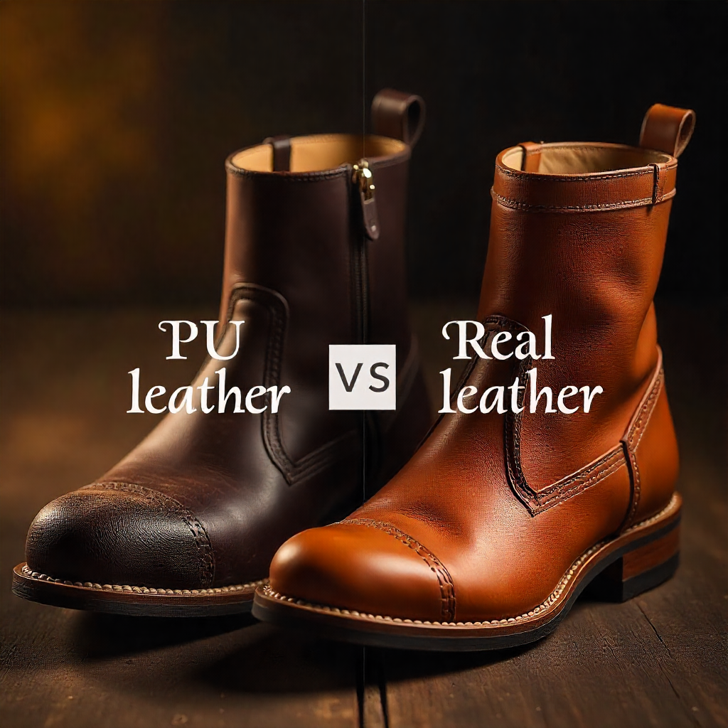 PU leather vs real leather boots comparison