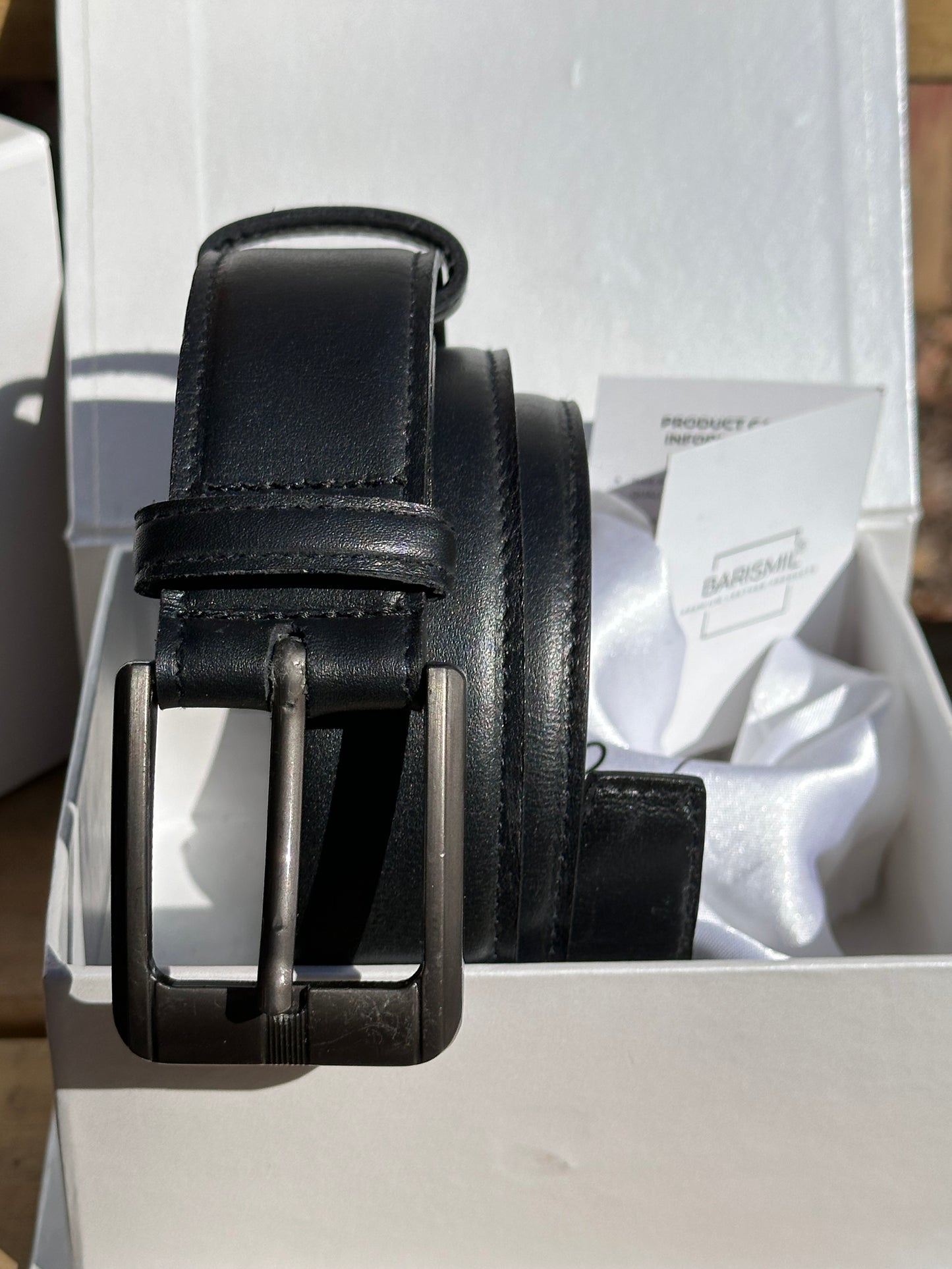 Genuine Leather Belt - Black - Barismil