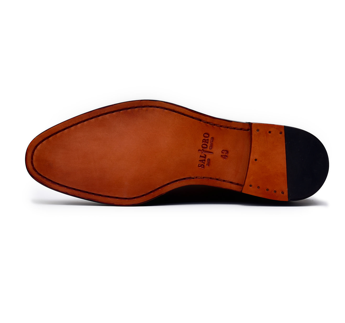 handmade men dress shoes with leather soles stitched,