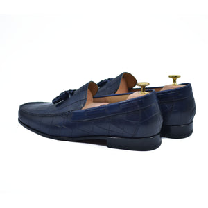 
                  
                    Lucca - Blue Croc imprint tassel loafers - Barismil
                  
                