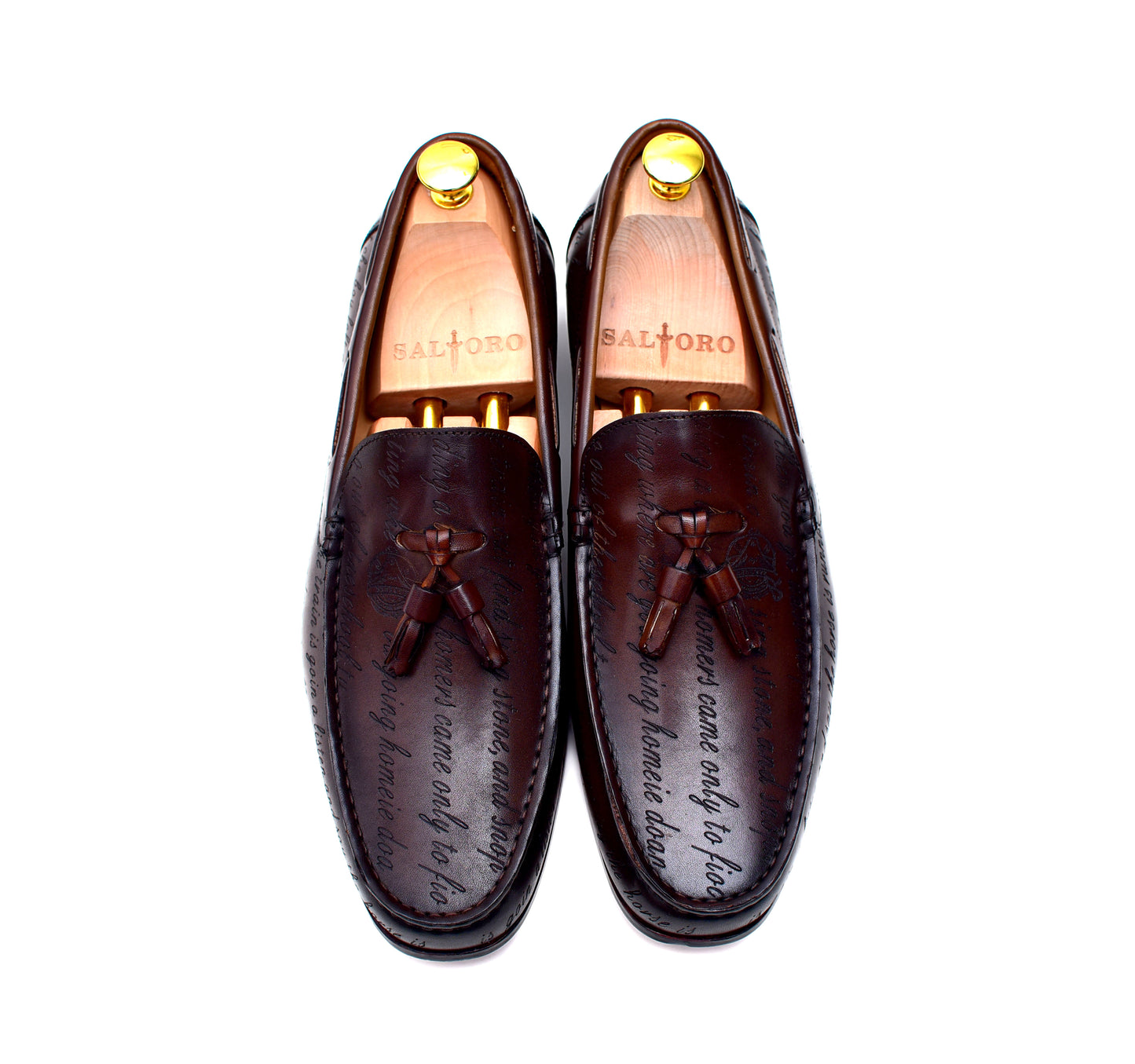 Lucca II - men's rich brown leather loafers with tassel - Barismil