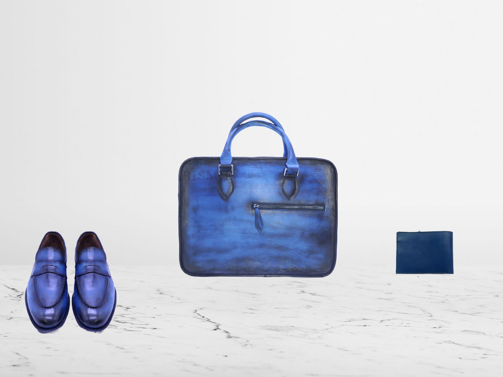 Blue Leather Gift Set - Barismil