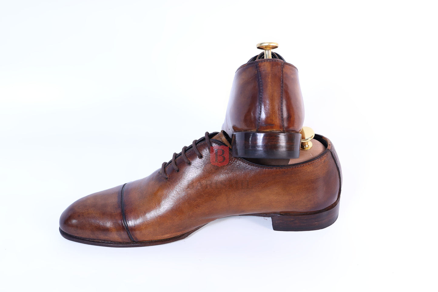 CEO II- Cognac Calf whole cut leather oxford shoes - Barismil