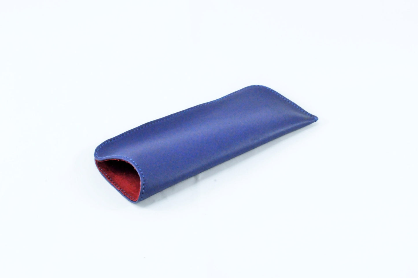 Blue Leather Glasses Case, Accessories- Barismil