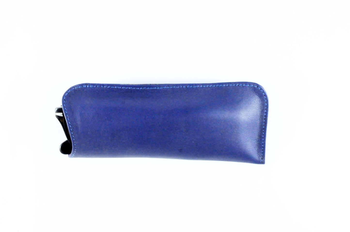 Blue Leather Glasses Case, Accessories- Barismil