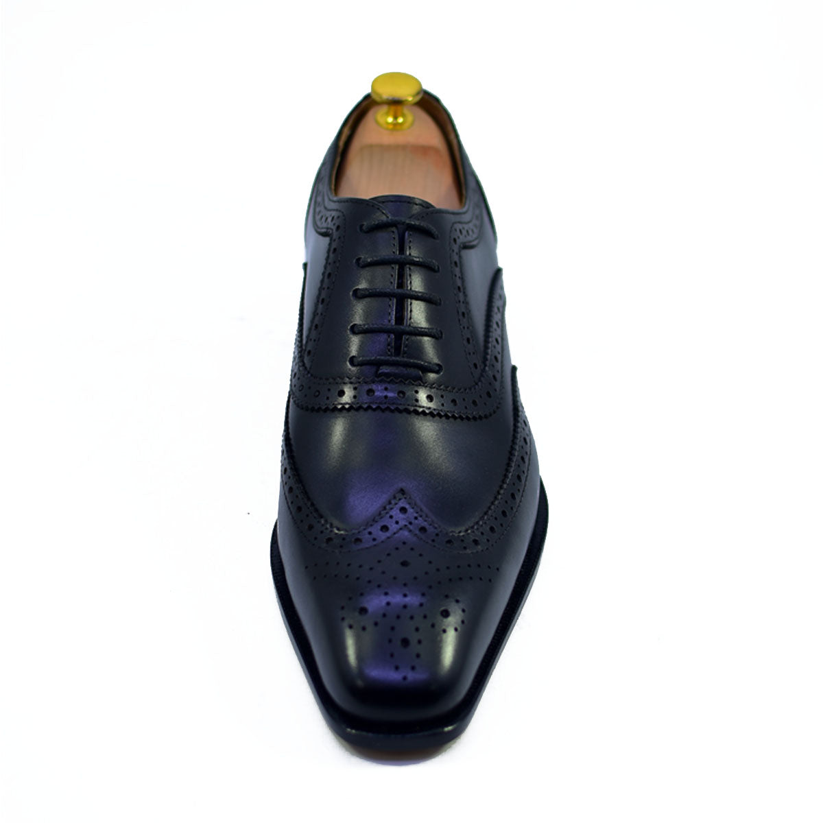 black premium quality calf leather brogue oxford shoes for men, handcrafted leather dress shoes for men