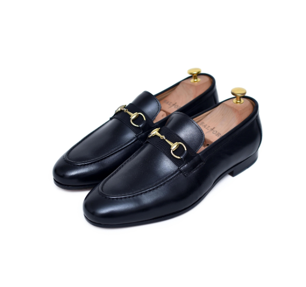 Oscar- Black Leather Loafers - Barismil