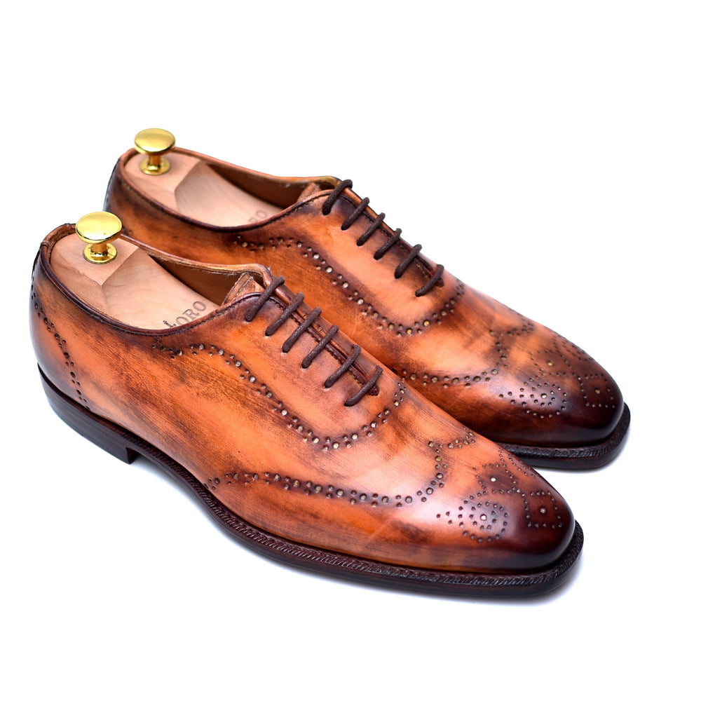 Hoskin - Caramel Patina oxford shoes - Barismil