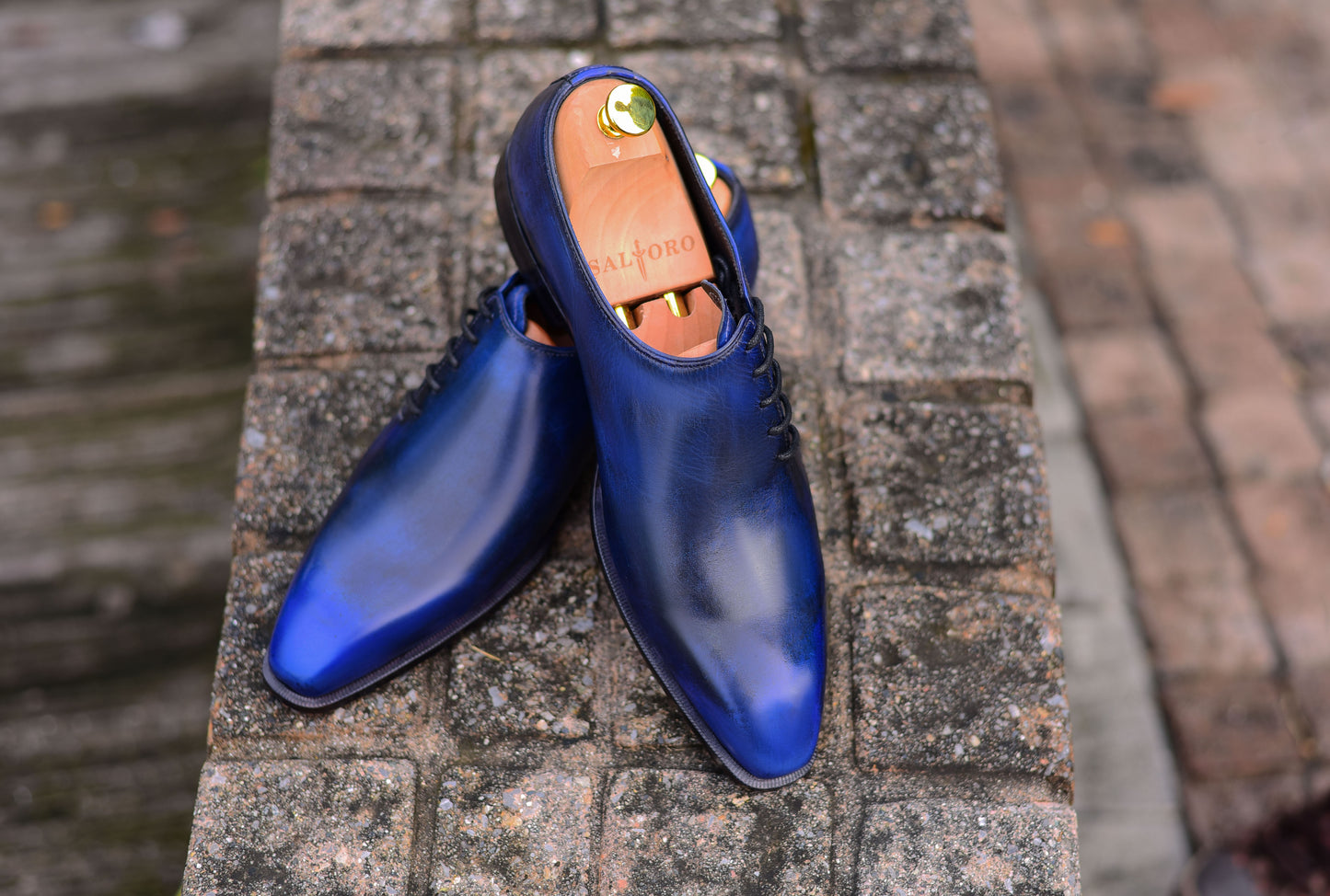 Men's Navy Whole Cut Oxford Shoes - Barismil Men's Navy Whole Cut Oxford Shoes - Barismil