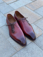 Tyler- Burgundy Oxford Shoes - Barismil