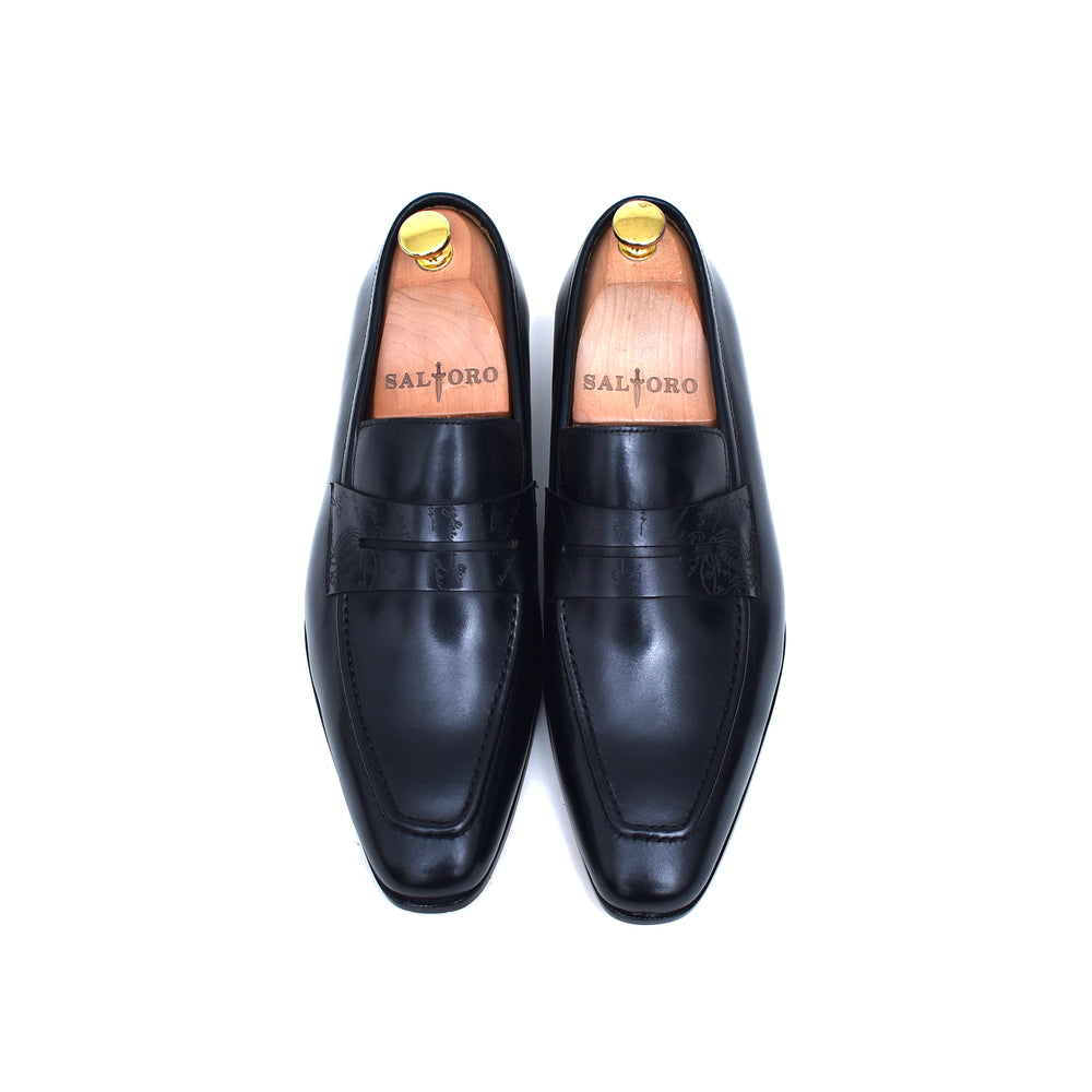 
                  
                    black leather loafers - black dress shoes - formal penny loafers - barismil
                  
                