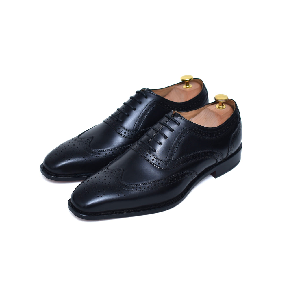 
                  
                    mens black calf leather handmade brogue wingtip dress oxford shoes
                  
                