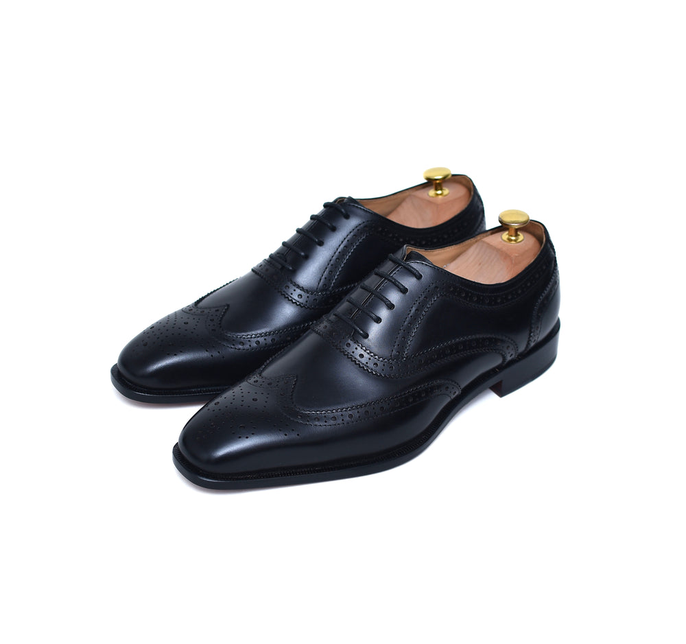 
                  
                    Lincoln brogues - black calf leather handmade brogue shoes
                  
                