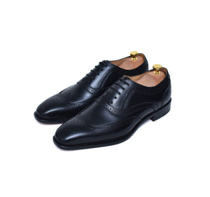 
                  
                    Lincoln brogues - black calf leather handmade brogue shoes
                  
                