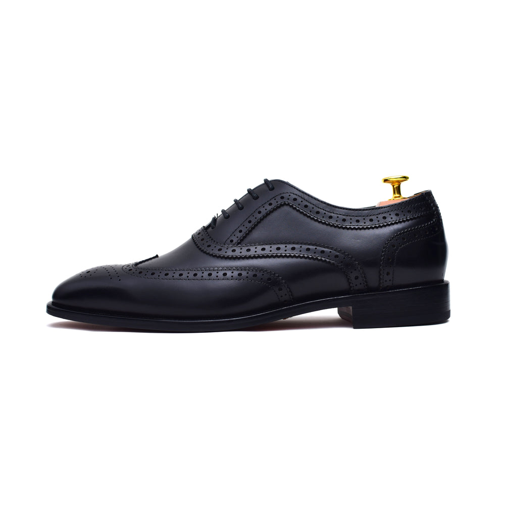 
                  
                    Lincoln brogues - black calf leather handmade brogue shoes
                  
                