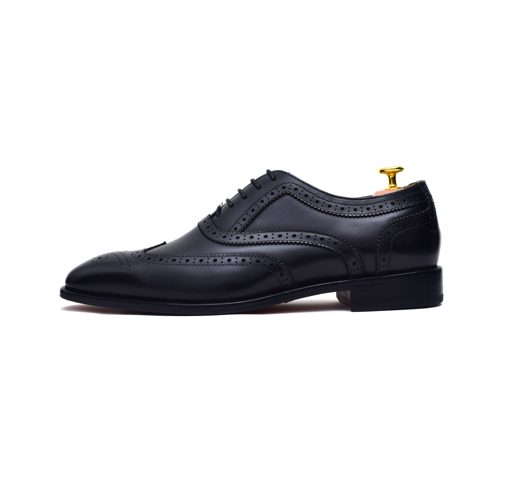 
                  
                    Lincoln brogues - black calf leather handmade brogue shoes
                  
                