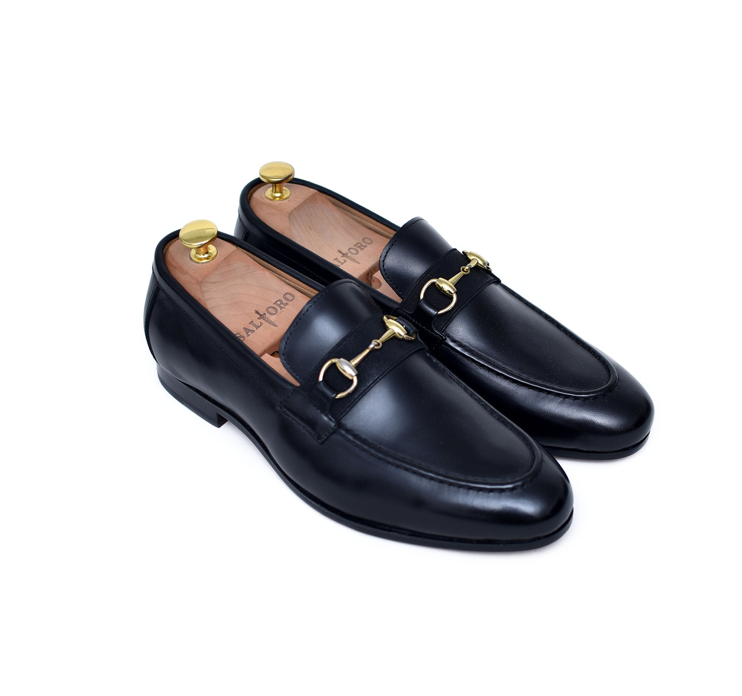 Oscar - Shiny Black Leather Horsebit loafers- Barismil