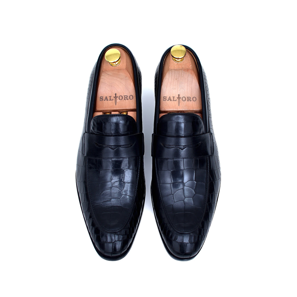 
                  
                    Seville - Black leather penny loafers for men - Barismil
                  
                