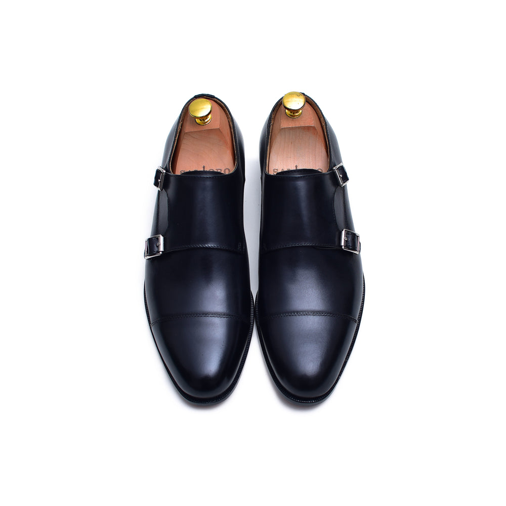 
                  
                    black leather double monk shoes men dress shoes, cap toe monk shoes. black leather men dress shoes.
                  
                
