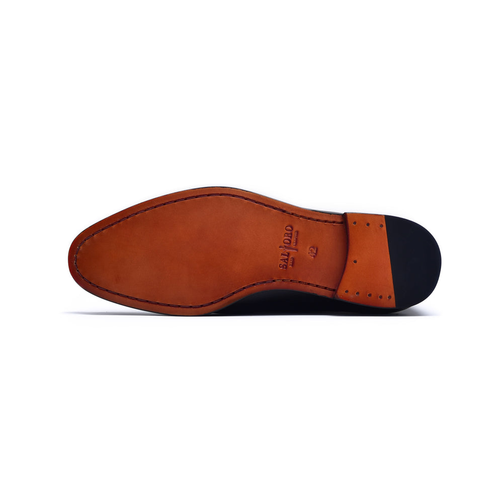 
                  
                    handmade men dress shoes with leather soles.
                  
                