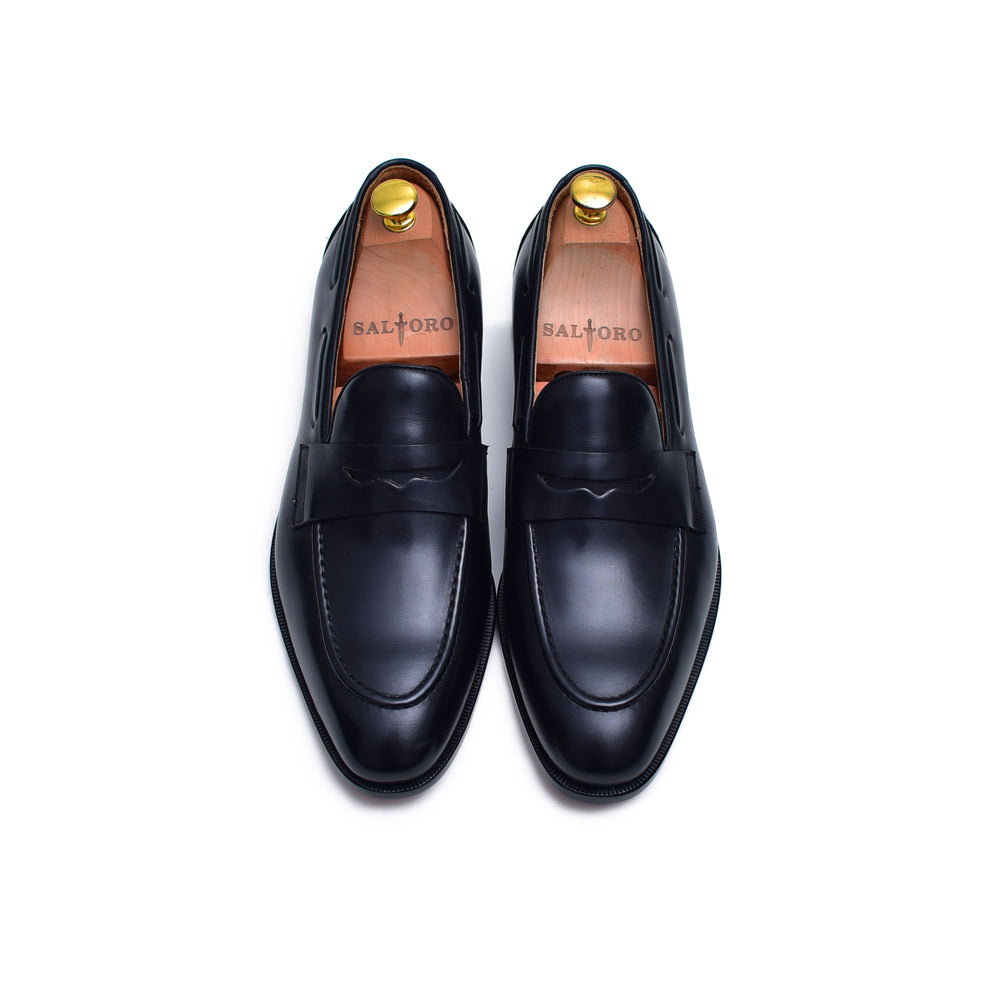 
                  
                    men's black leather slip-on loafers - Barismil
                  
                