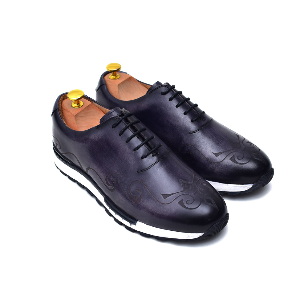 Archie III - Gray Leather Sneakers