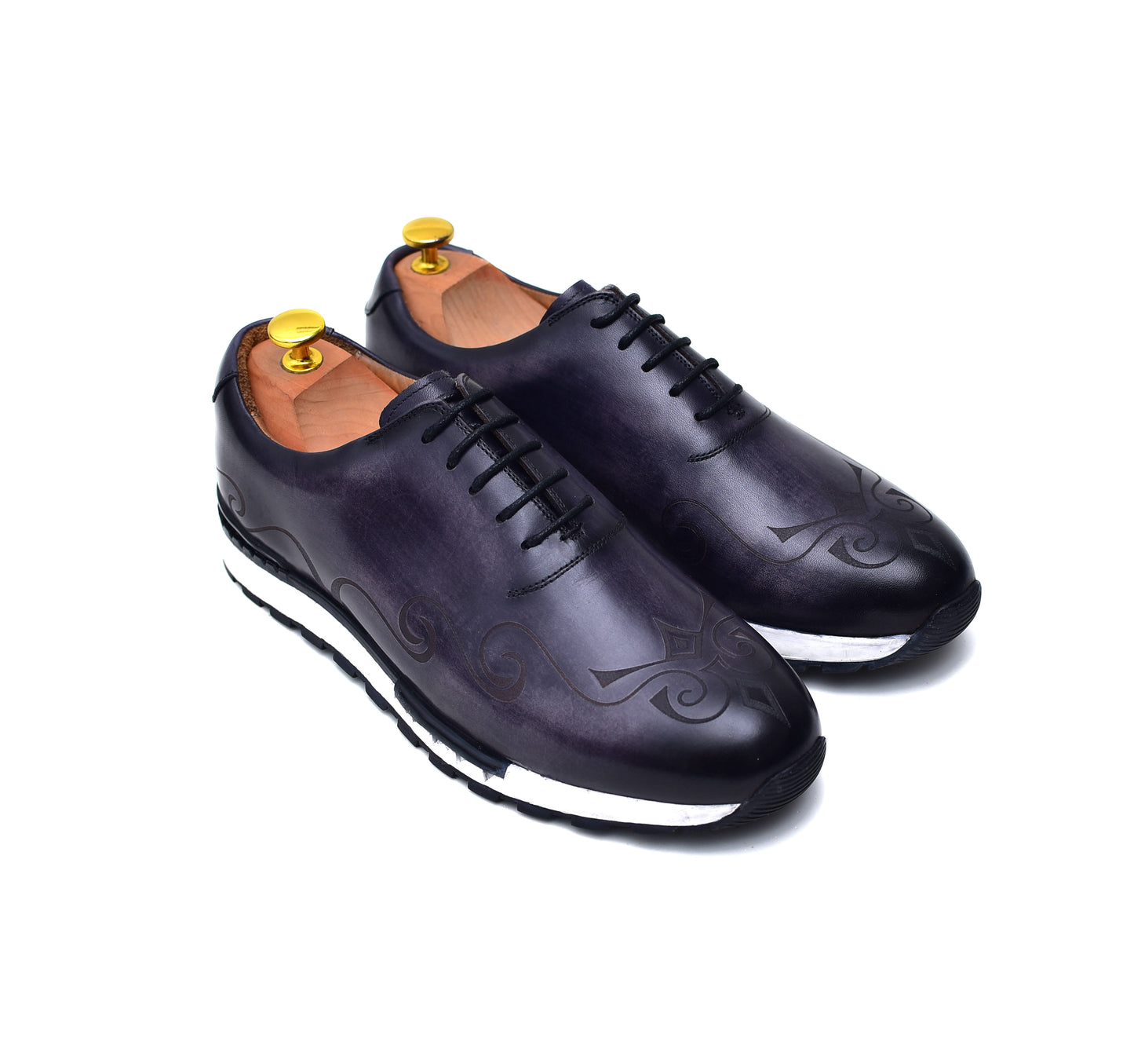 Archie III - Gray Leather Sneakers