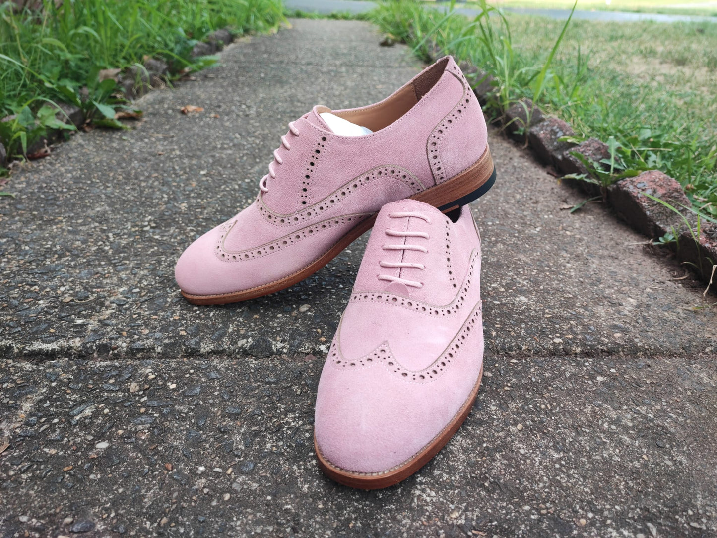 pink suede leather mens oxford dress shoes - barismil