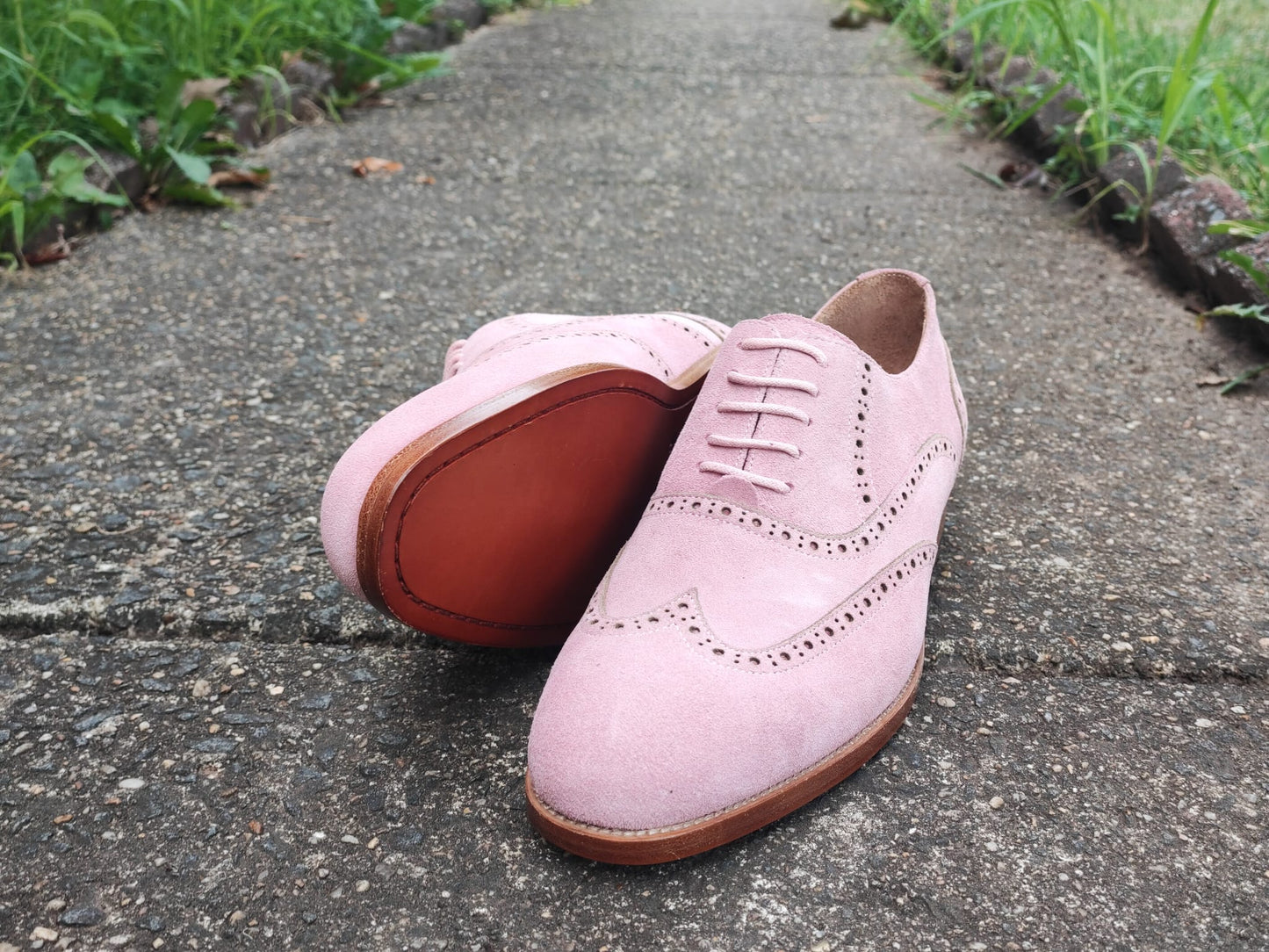 Men's Suede Oxford Shoes - Barismil Pink / 10 US Men's Suede Oxford Shoes - Barismil Pink / 10 US