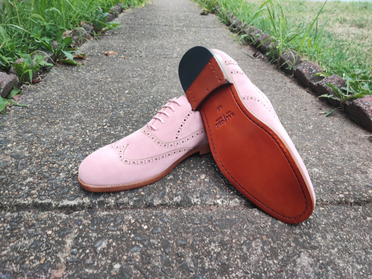 pink suede dress shoes Handmade Pink Suede Oxford Shoes: Women's Leather Wingtip Dress Shoes