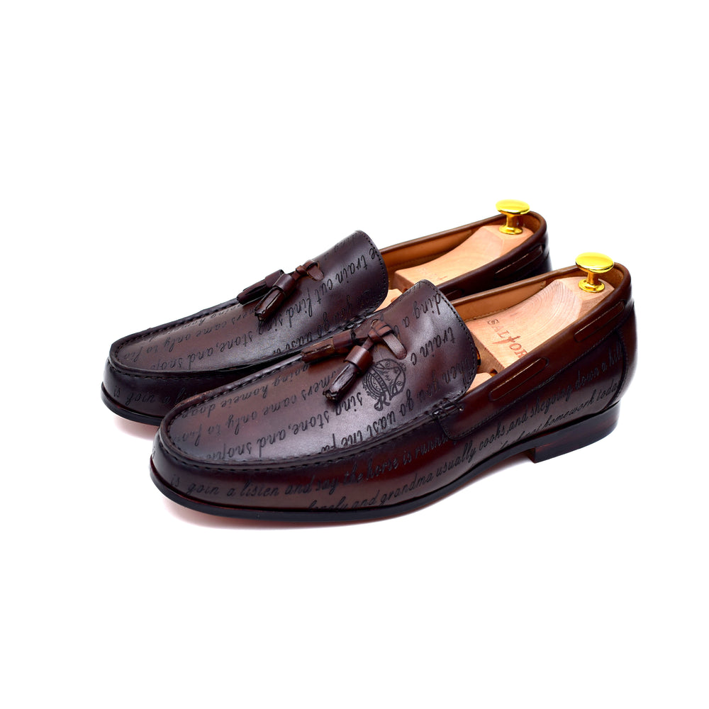Lucca II - brown leather tassel loafers for men - Barismil
