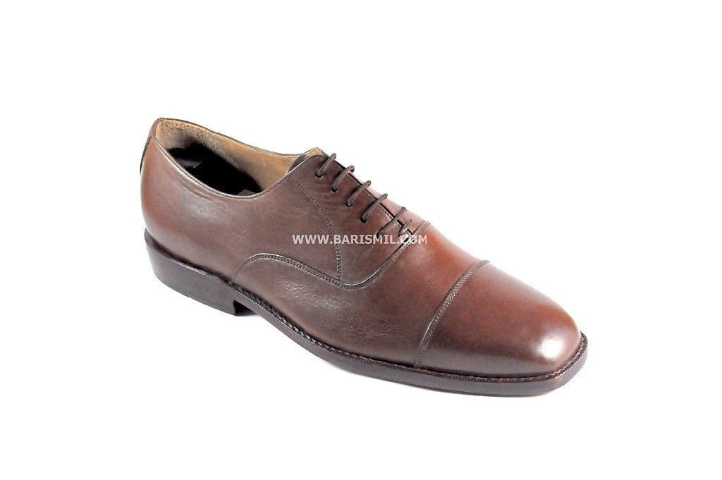 brown leather oxford dress shoes for men - Barismil