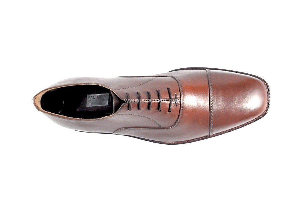 handmade mens oxford dress shoes in brown leather - Barismil