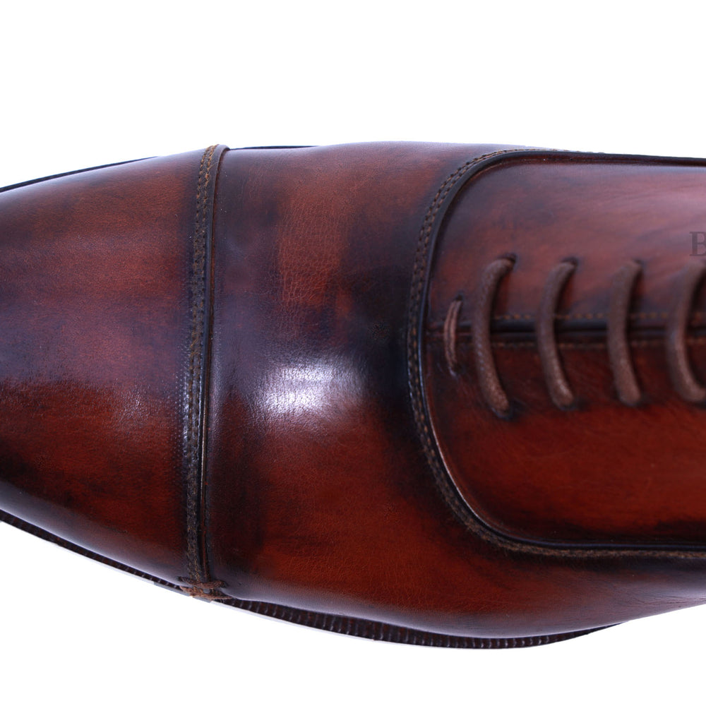 
                  
                    CEO - handmade Brown leather cap toe oxford dress shoes for men - Barismil
                  
                