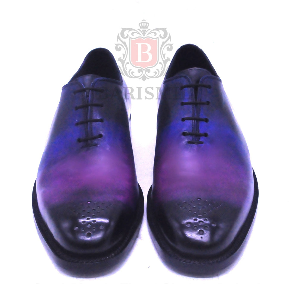 Semi brogue lace up wholecut dress shoes for men in leather - barismil