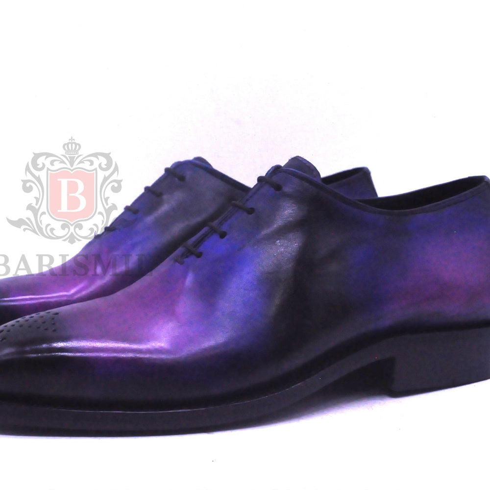 Tyler Purple wholecut oxford leather dress shoes for men 