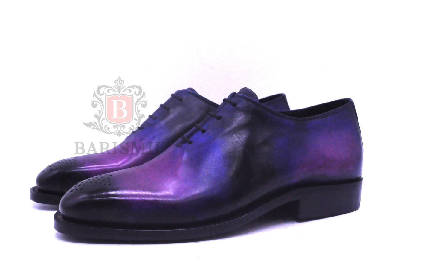 Tyler Purple wholecut oxford leather dress shoes for men 