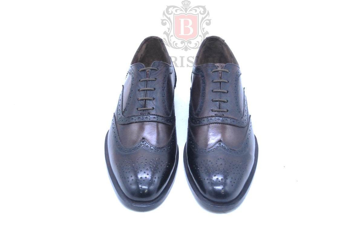 black wingtip brogue oxford dress shoes for men in leather - barismil