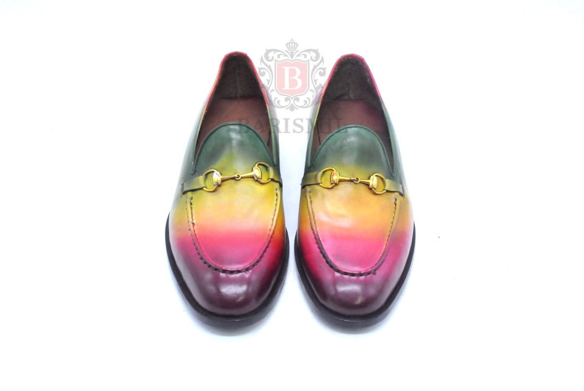 Warsaw- Multicolor patina leather horsebit loafers - Barismil