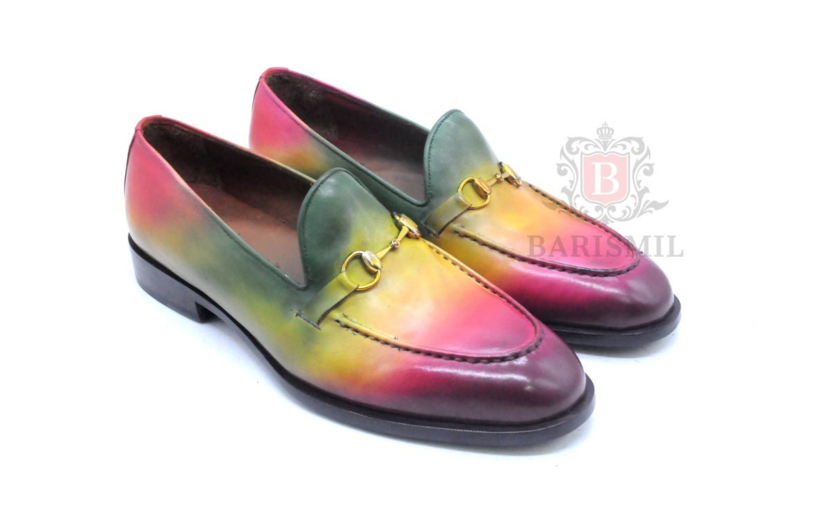 Warsaw- Multicolor patina leather loafers - Barismil