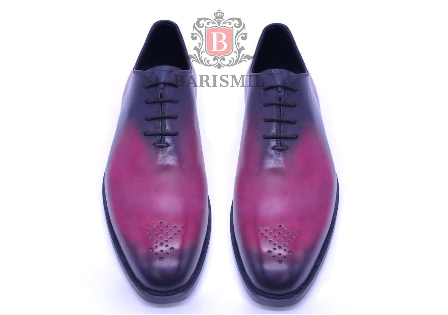 Hand Patina wholecut oxford shoes for men - barismil