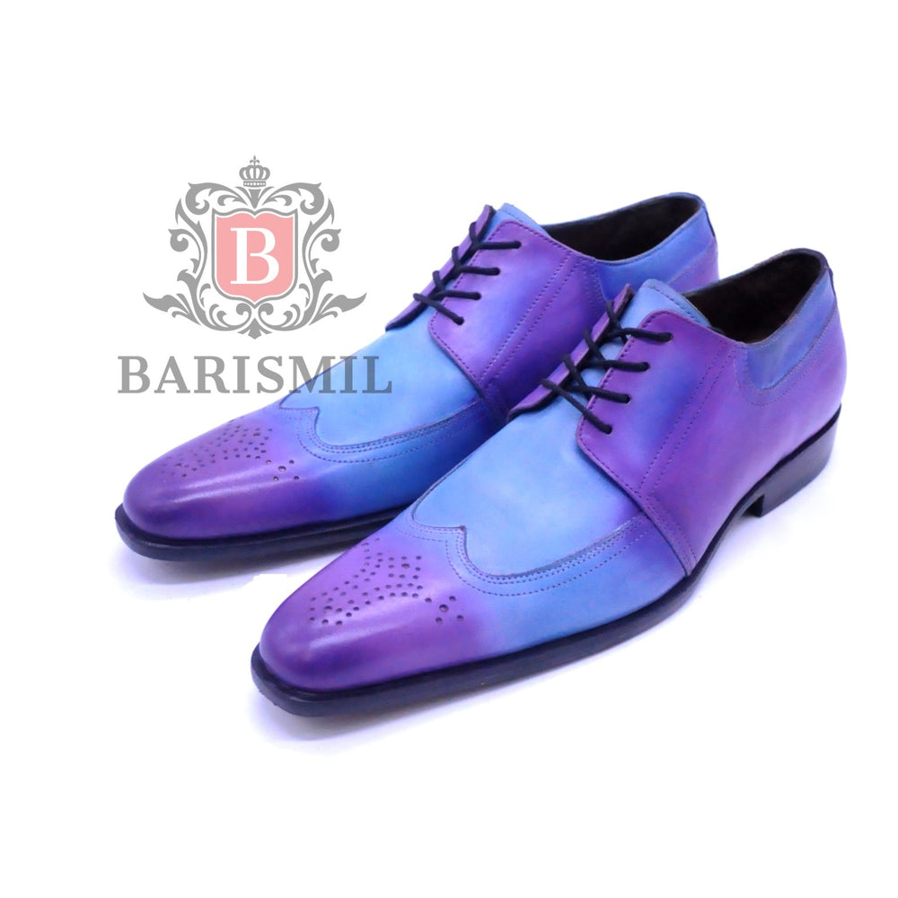purple patina derby shoes