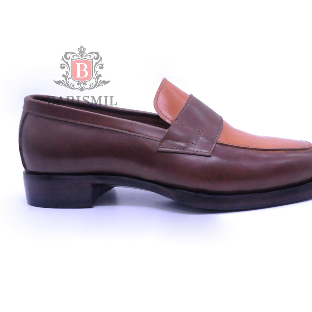 Men's Two-Tone Brown & Tan Leather Loafers - Barismil Brown / UK 7, US 8, EU 41 / EU Men's Two-Tone Brown & Tan Leather Loafers - Barismil Brown / UK 7, US 8, EU 41 / EU