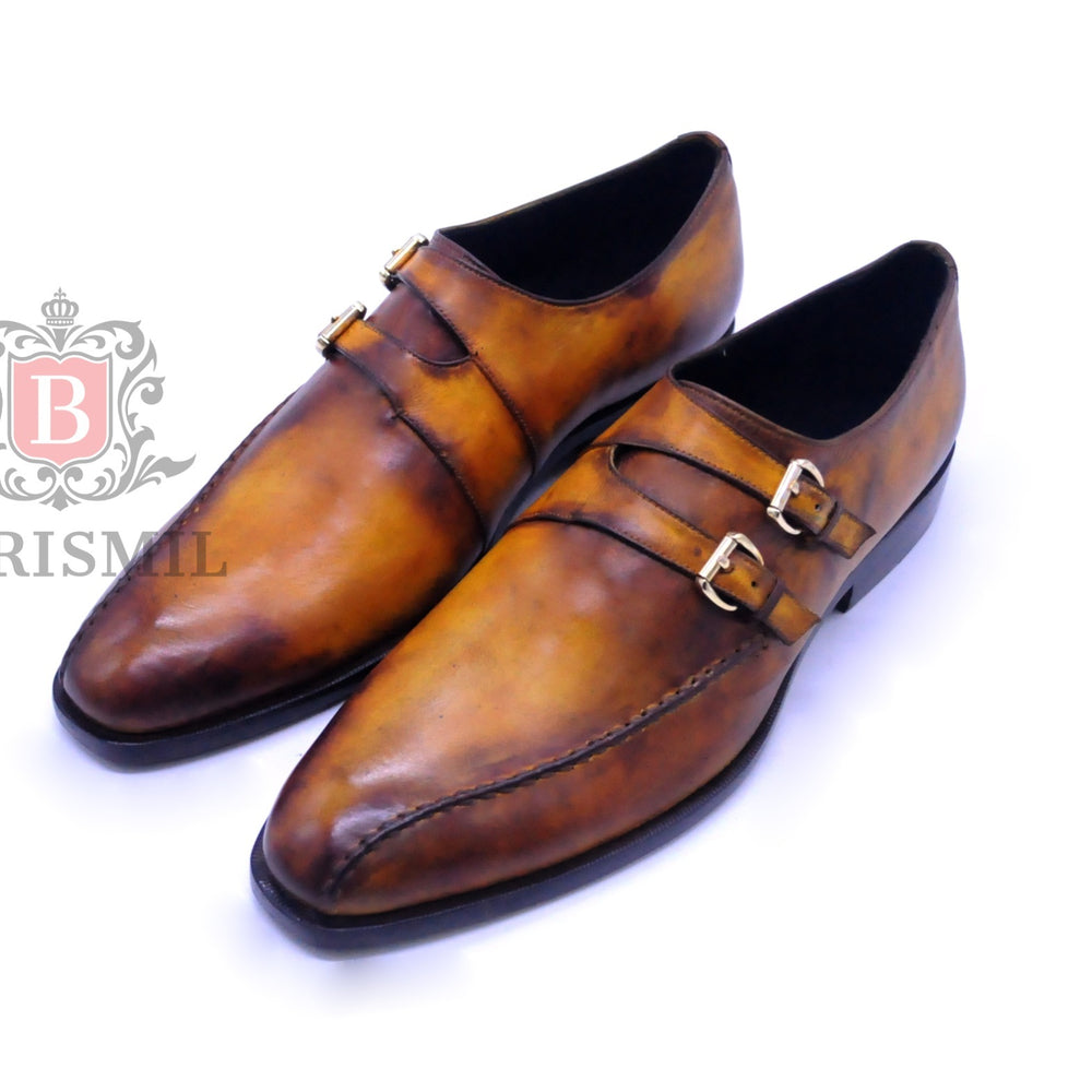 
                  
                    Genuine leather handmade monk strap shoes for men 
                  
                