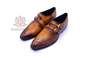
                  
                    Genuine leather handmade monk strap shoes for men 
                  
                