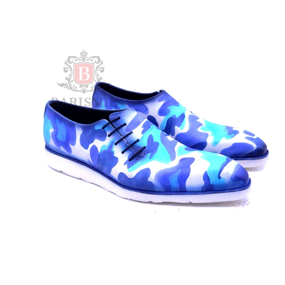 
                  
                    Blue Tyler one piece leather shoes for men Barismil 
                  
                