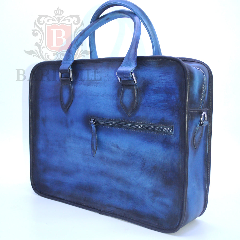 
                  
                    Handmade leather Briefcase - Blue Patina - Barismil
                  
                