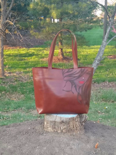 Diva. Leather Tote Bag,Women- Barismil