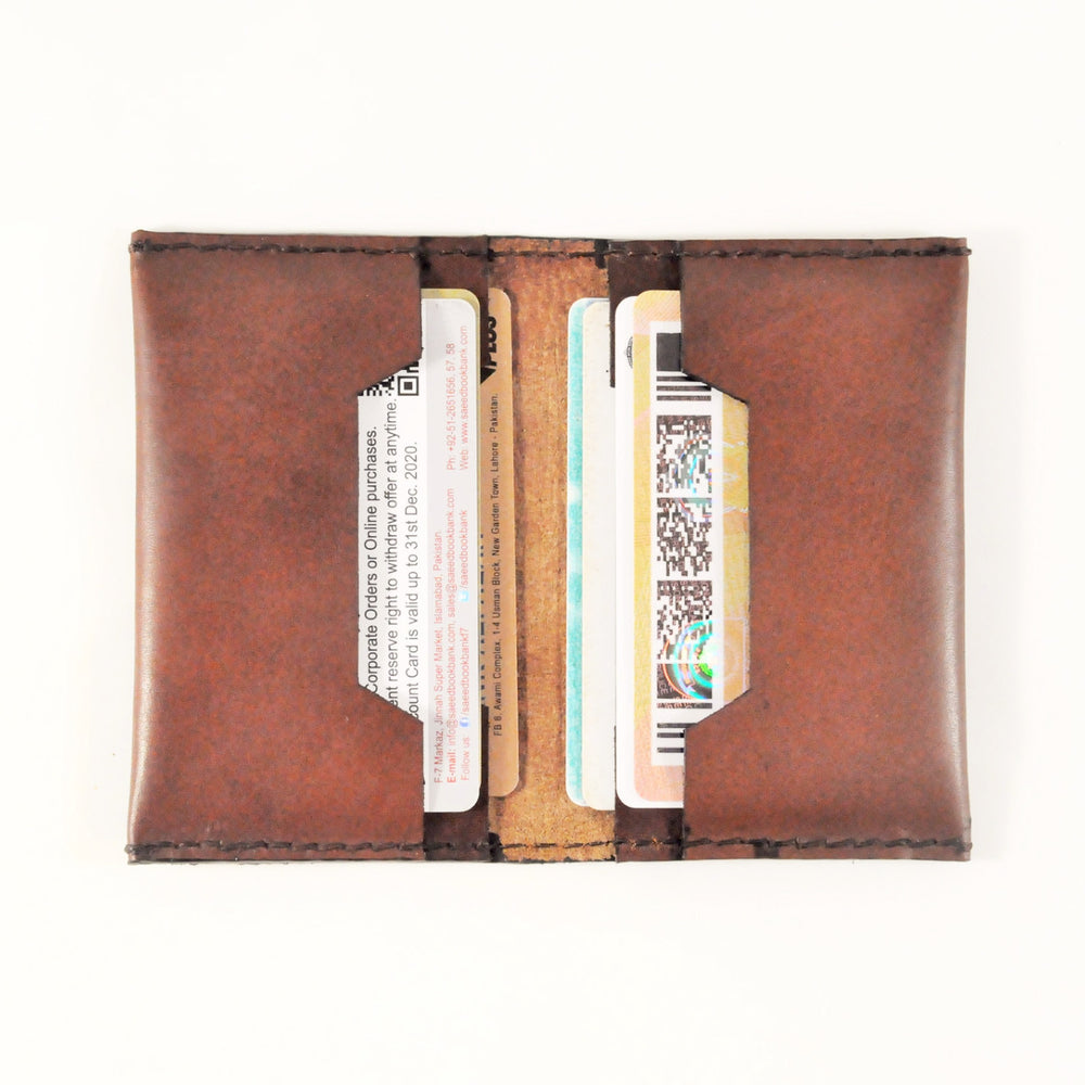 Leather Bifold Card Wallet,- Barismil