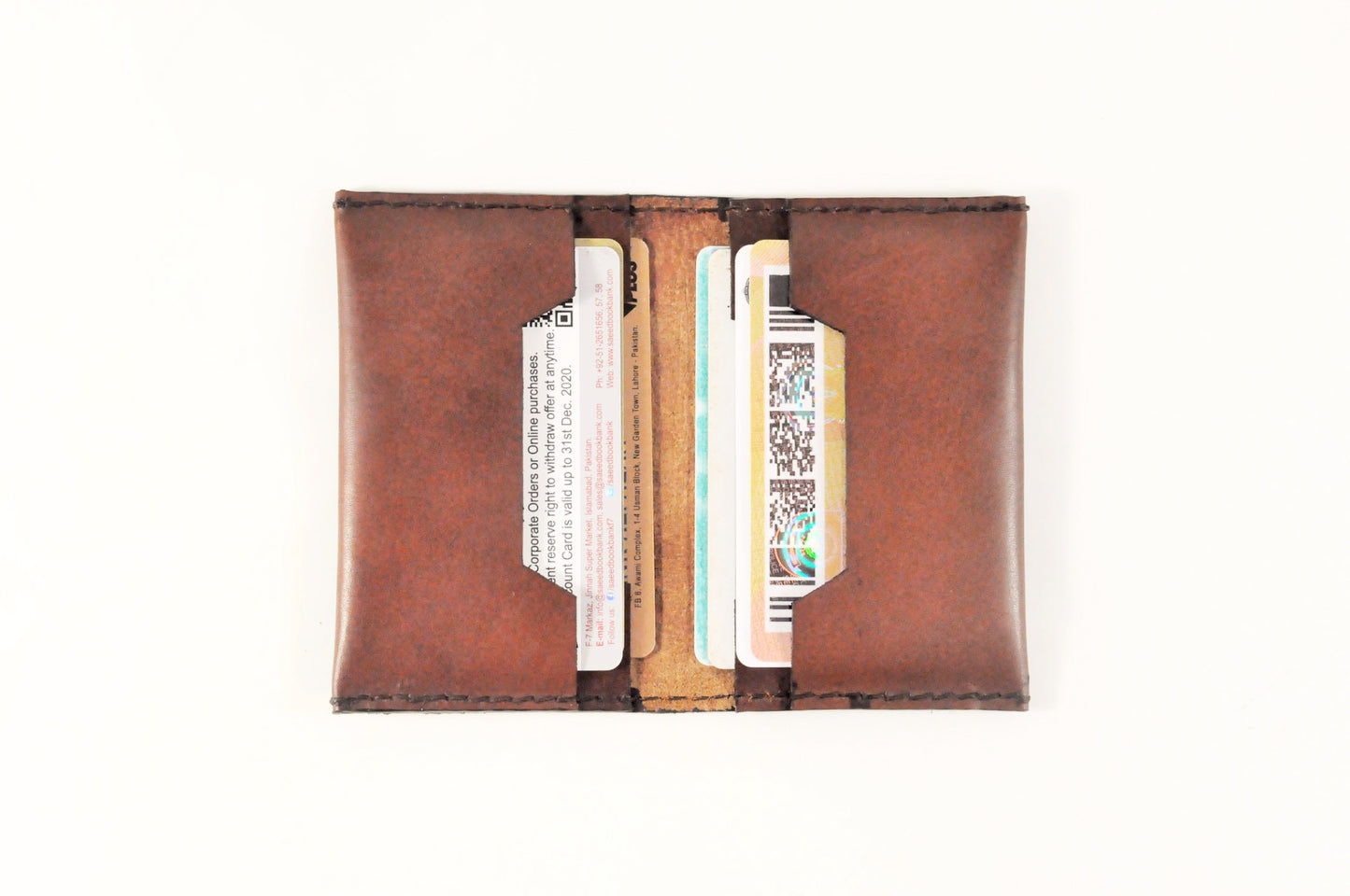 Leather Bifold Card Wallet,- Barismil